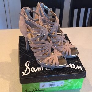Sam Edelman Nude suede leather heels NIB